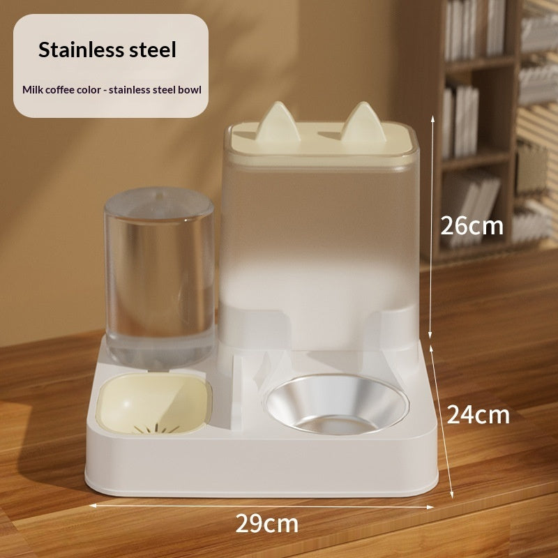 Automatic Cat Food Feeder And Water Dispenser Combo Bowl For Cats