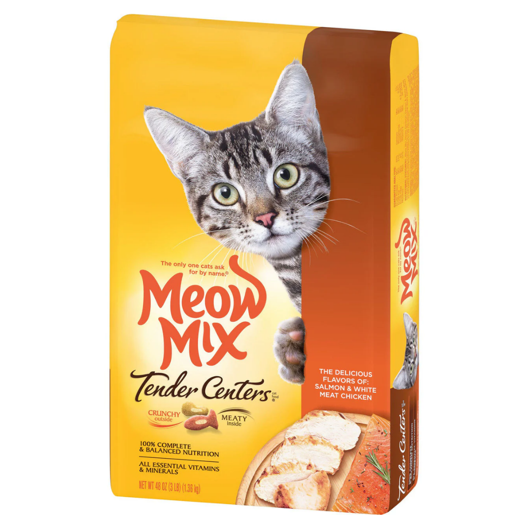 Meow Mix Tender Centers Dry Cat Food Salmon & Turkey (3 lbs)