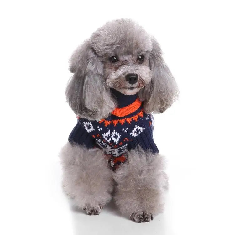New Arrival Lovable Dog Sweaters Geometric Patterned Pet Clothes Made of Polyester for Winter Halloween Manufacturers Direct