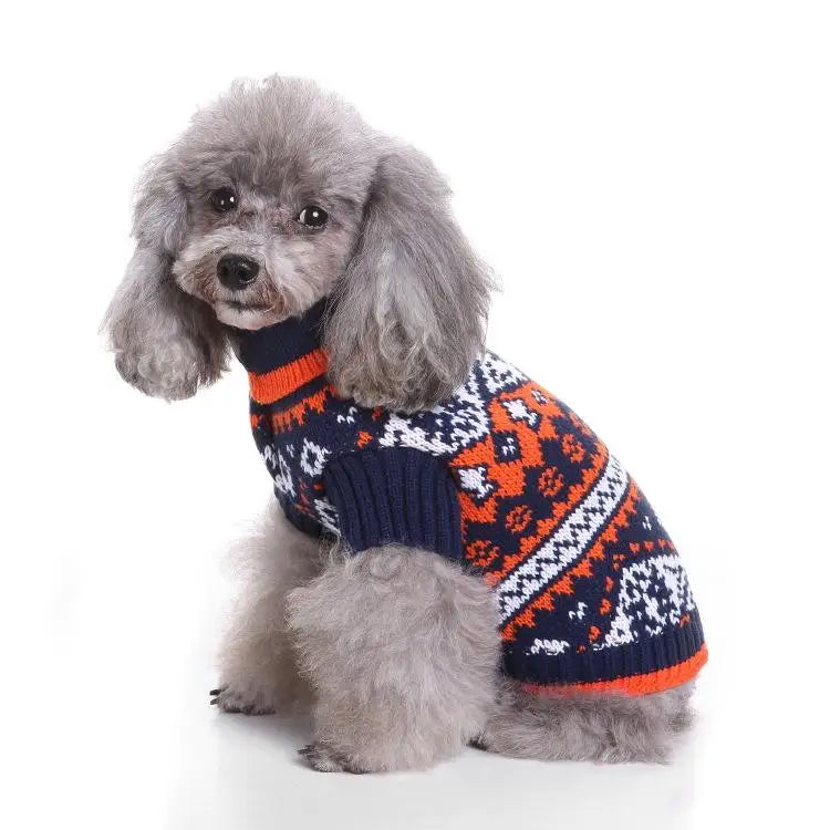 New Arrival Lovable Dog Sweaters Geometric Patterned Pet Clothes Made of Polyester for Winter Halloween Manufacturers Direct