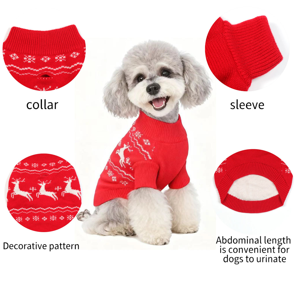 Christmas Dog Sweater Pet Warm Clothing Dog Winter Sweater Pet Cat Custom Patterned Clothing Dog Knitted Sweater