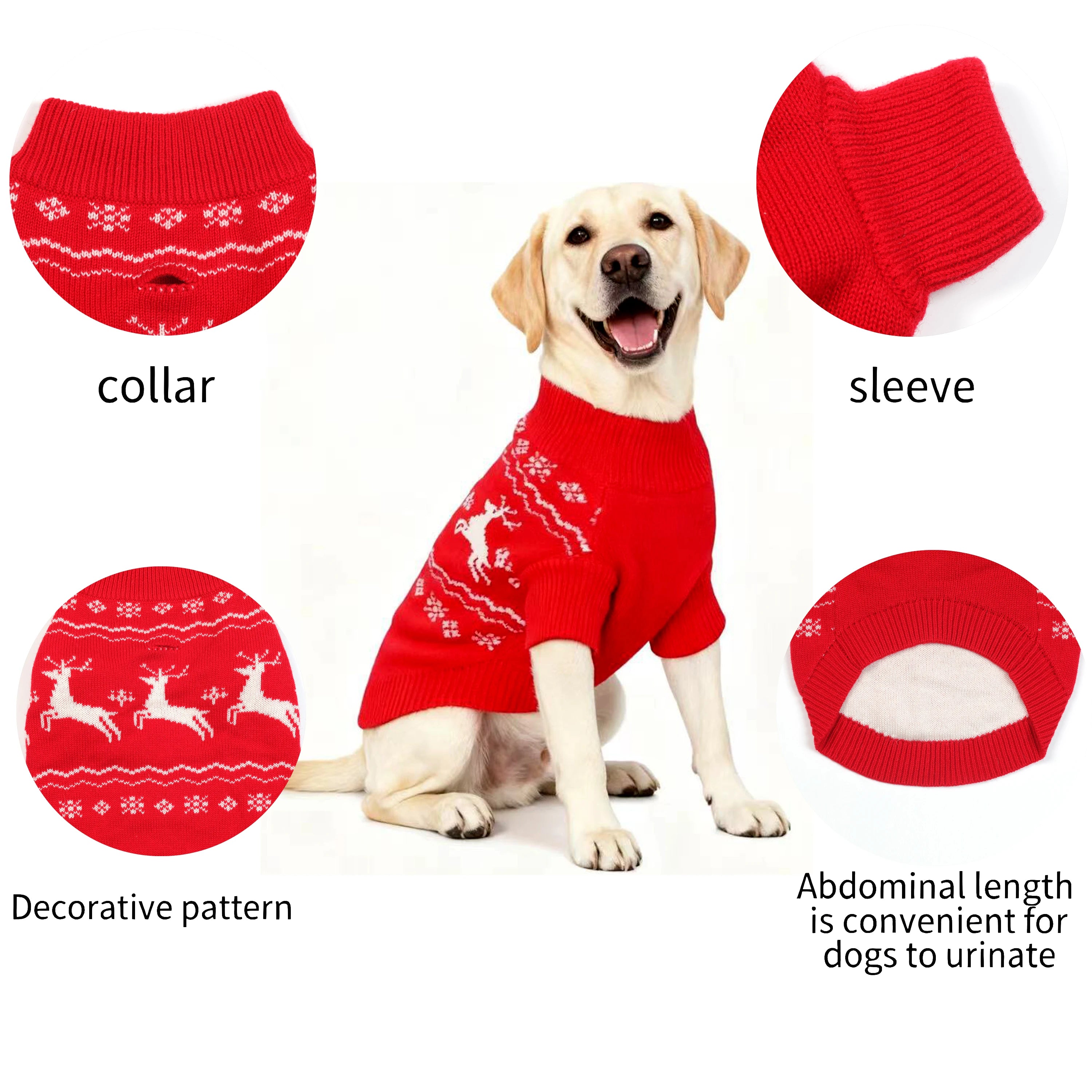 Christmas Dog Sweater Pet Warm Clothing Dog Winter Sweater Pet Cat Custom Patterned Clothing Dog Knitted Sweater