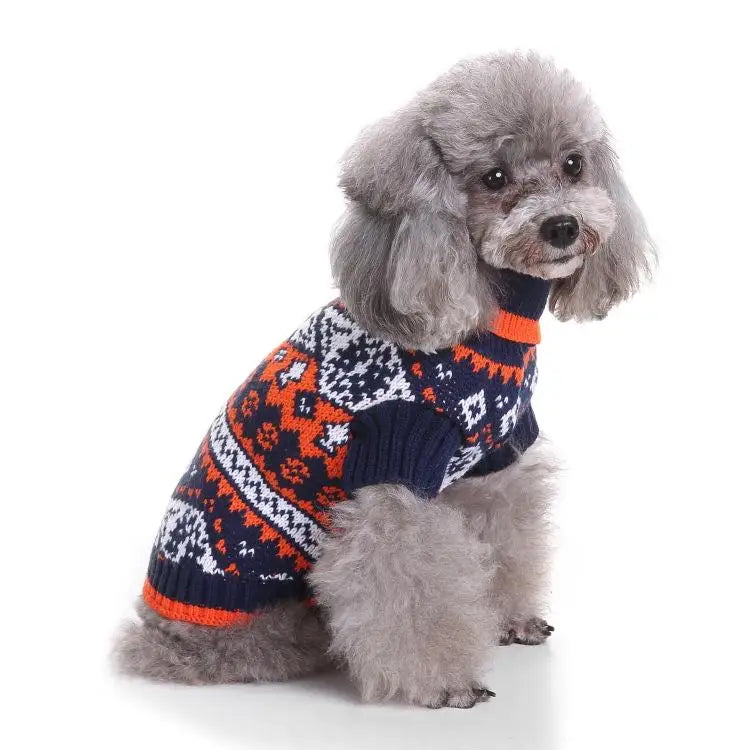 New Arrival Lovable Dog Sweaters Geometric Patterned Pet Clothes Made of Polyester for Winter Halloween Manufacturers Direct