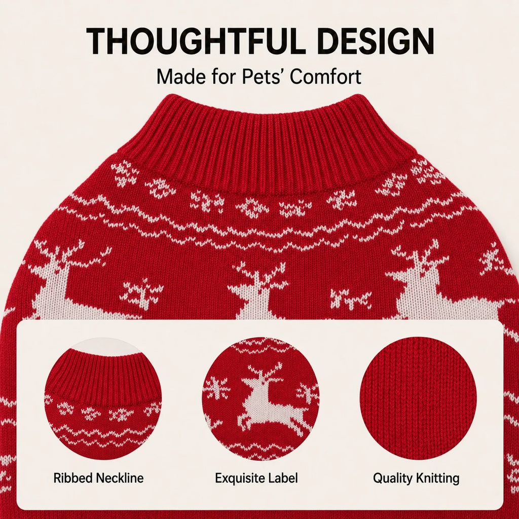 Christmas Dog Sweater Pet Warm Clothing Dog Winter Sweater Pet Cat Custom Patterned Clothing Dog Knitted Sweater