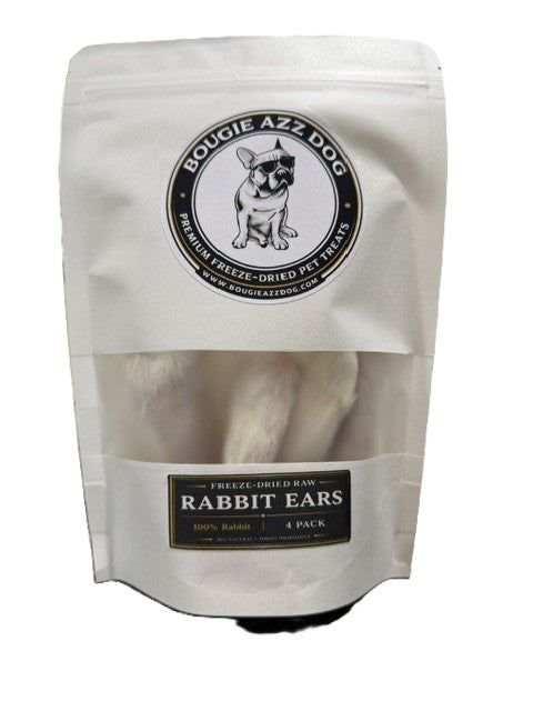 Freeze Dried Raw Rabbit Ears - 4 Pack