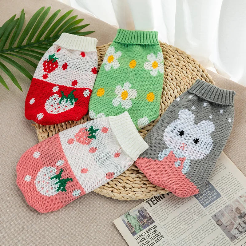 S-4XL Warm Pet Sweater Fair Isle style Knitted Wool Sweater Christmas Style New Year Costume For Chihuahua Yorkie French Bulldog