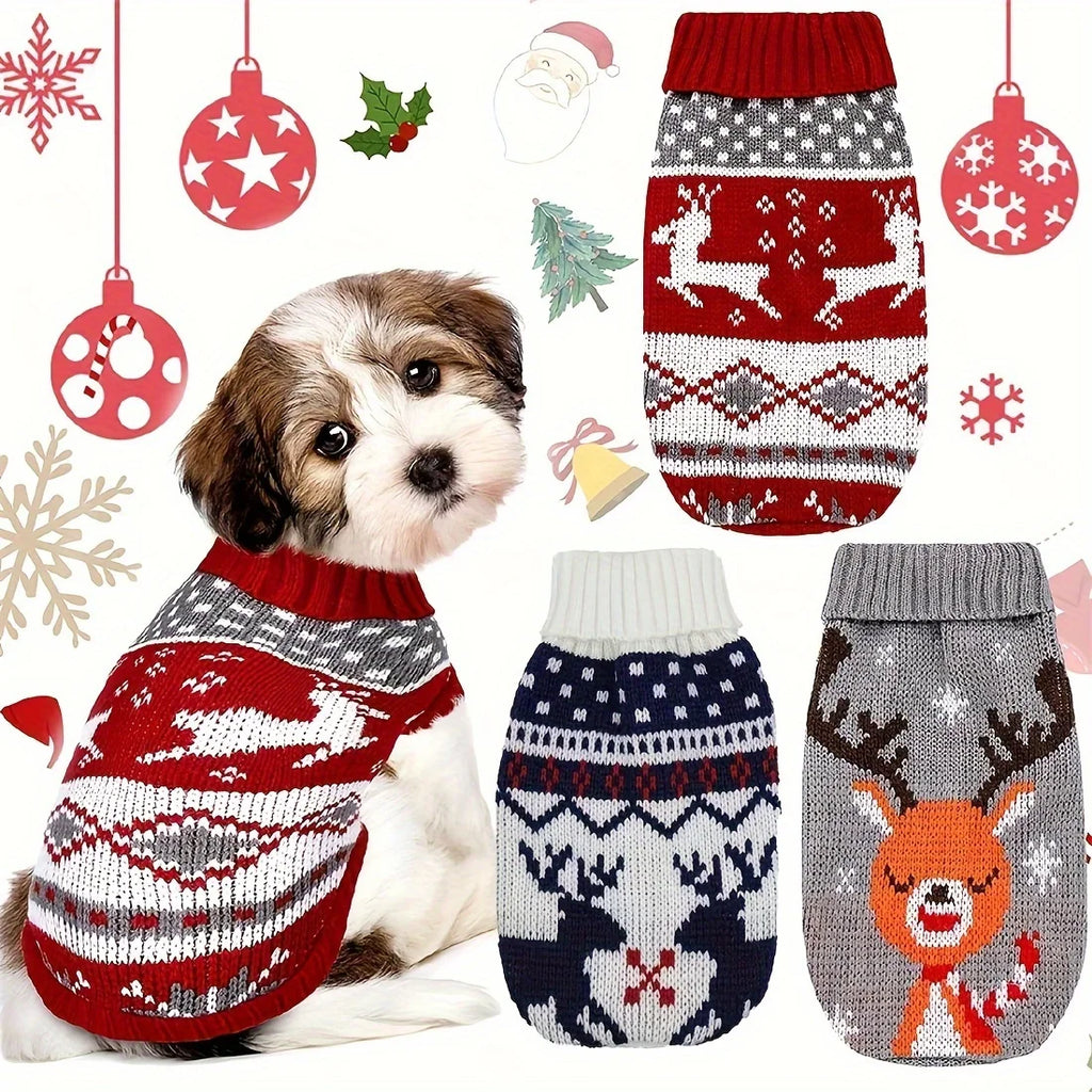 1pc Warm Pet Dog Sweater Winter Dog Clothes for Small Medium Dogs Knitted Puppy Cat Coat Chihuahua French Bulldogs Yorkie