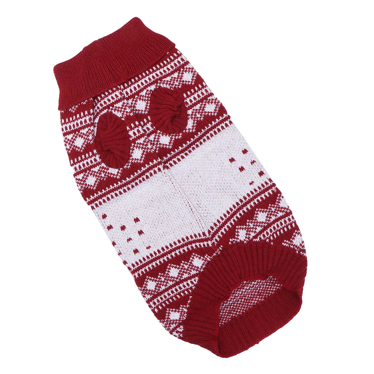 Pet Dog Knitted Sweater Warm Turtleneck Puppy Clothes Winter Clothing Christmas Print Stretchable Material Long Lasting Use