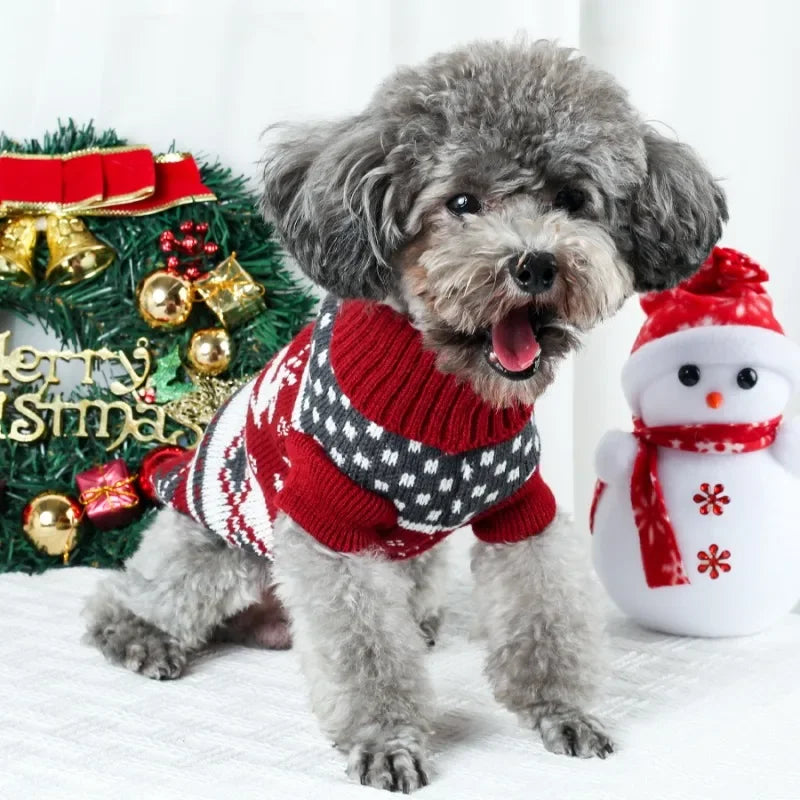 Christmas Dog Clothes Pet Christmas Sweater for Small Medium Dog Winter Knitting Puppy Cat Sweater Bichon Corgi New Year Costume