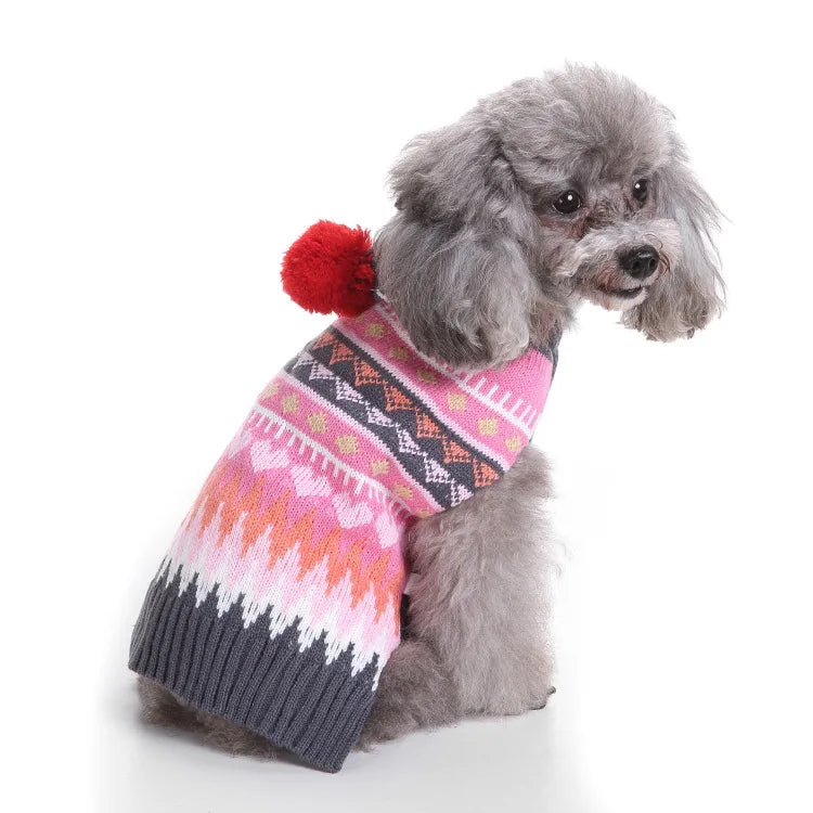 Striped Sweater Knitted High Neck Fur Four Legged Sweater Autumn Pet Dog Clothing Supplies Christmas Small Dog Clothing