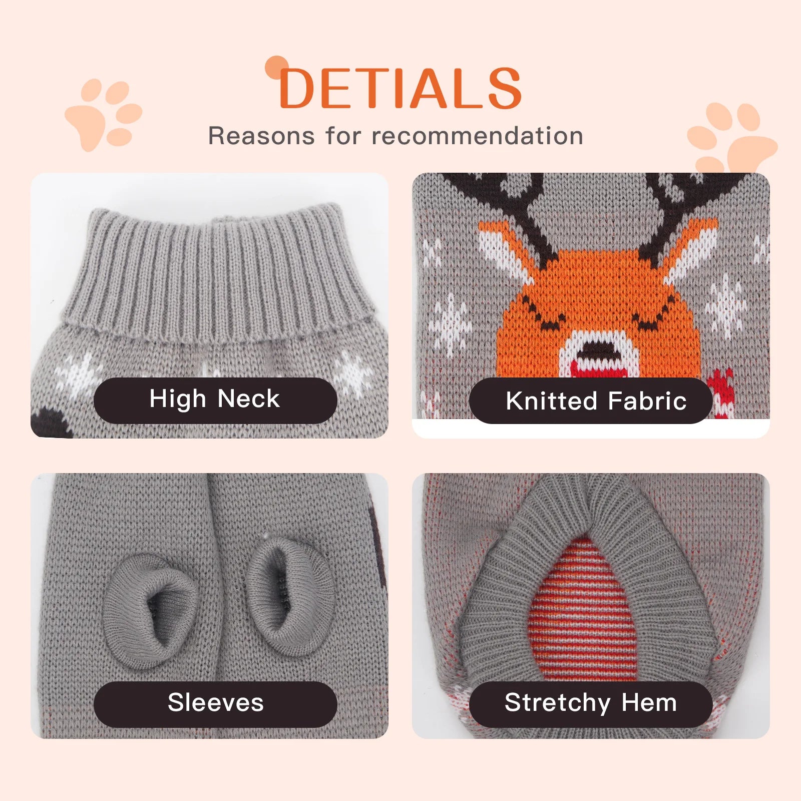 Warm Pet Dog Sweaters  Knitted Puppy Cat Coat Chihuahua Yorkie Customes Winter Clothes Small Medium Dogs Christmas Moose Sweater