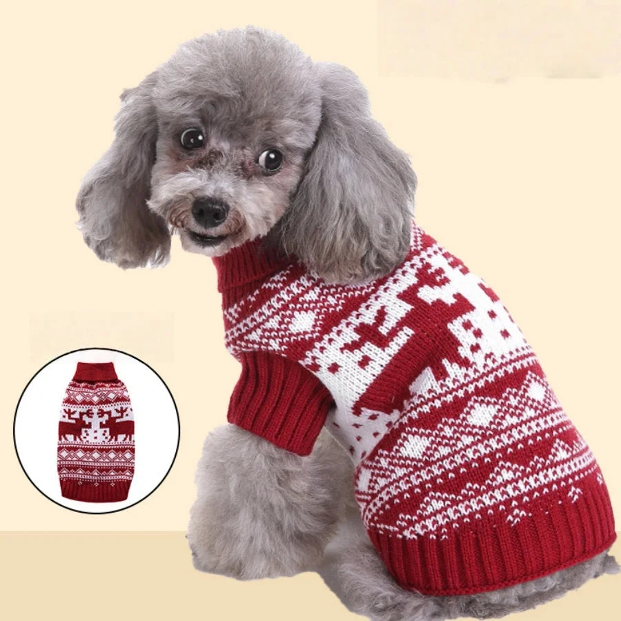 Dog Clothes Christmas Sweater Pet Cat Clothing for Small Medium Puppy Dogs Cats Winter Warm Coat Teddy Pug Jacket Soft Vest New