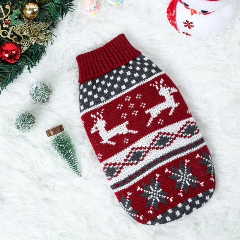 Christmas Dog Clothes Pet Christmas Sweater for Small Medium Dog Winter Knitting Puppy Cat Sweater Bichon Corgi New Year Costume