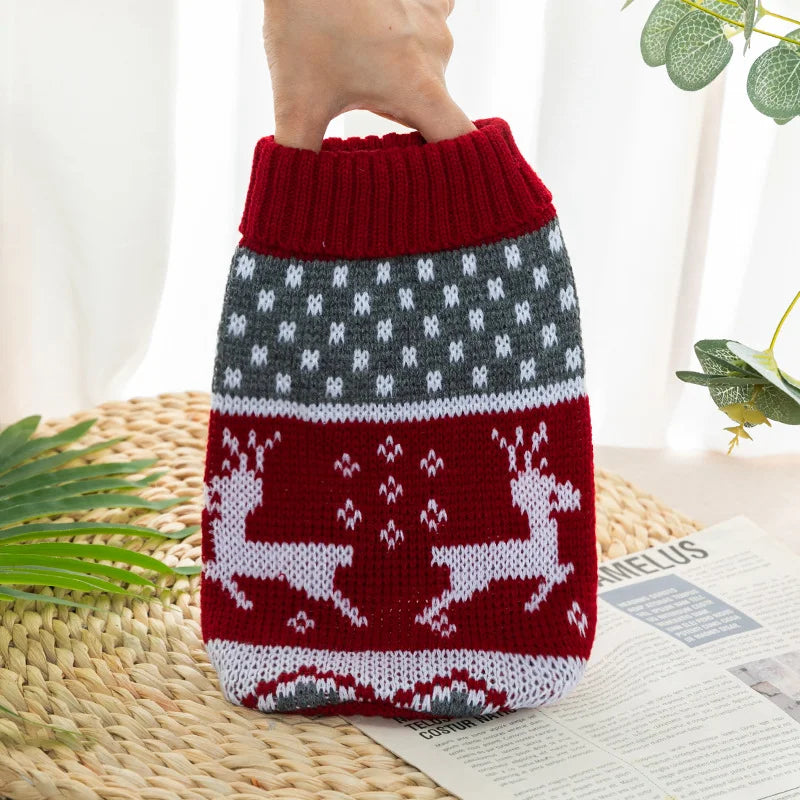 S-4XL Warm Pet Sweater Fair Isle style Knitted Wool Sweater Christmas Style New Year Costume For Chihuahua Yorkie French Bulldog