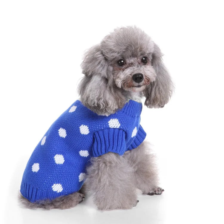Striped Sweater Knitted High Neck Fur Four Legged Sweater Autumn Pet Dog Clothing Supplies Christmas Small Dog Clothing