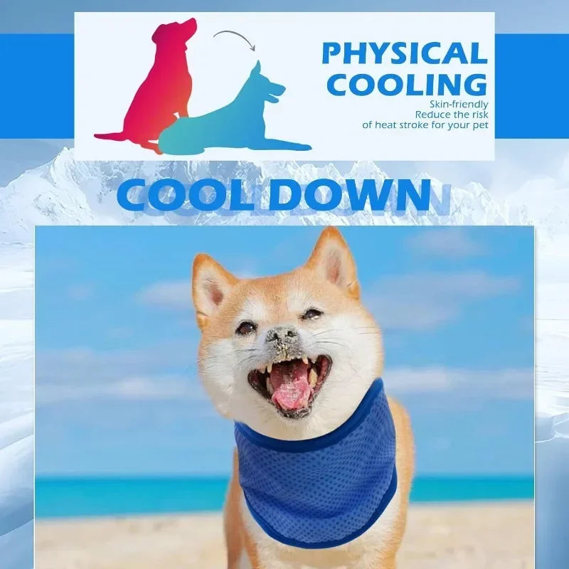 1-10PCS Pet Cooling Scarf for Dogs Summer Ice Silk Cooling Bandana Neck Wrap for Heat Relief Reusable Chill Mat for Pets