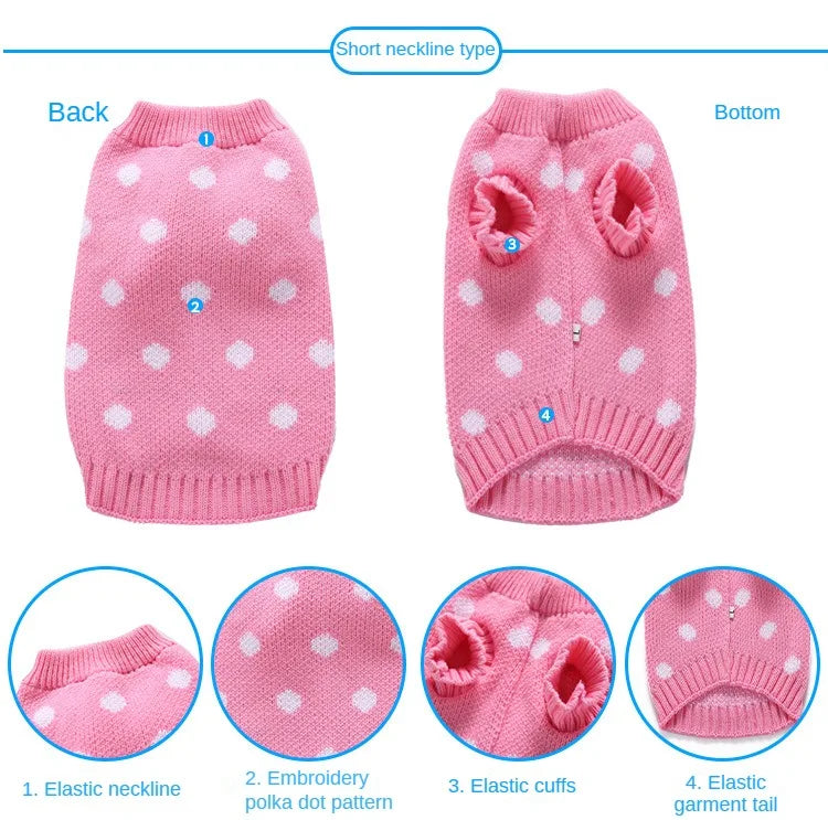 Striped Sweater Knitted High Neck Fur Four Legged Sweater Autumn Pet Dog Clothing Supplies Christmas Small Dog Clothing