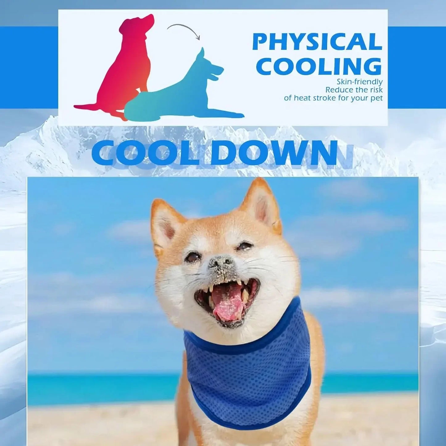 1-10PCS Pet Cooling Scarf for Dogs Summer Ice Silk Cooling Bandana Neck Wrap for Heat Relief Reusable Chill Mat for Pets