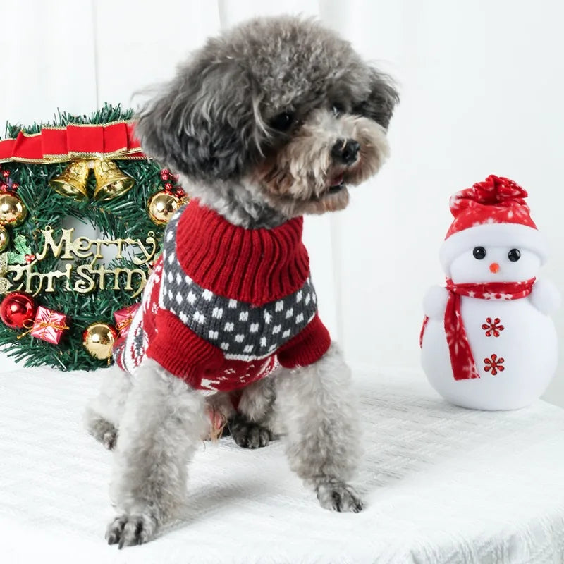Christmas Dog Clothes Pet Christmas Sweater for Small Medium Dog Winter Knitting Puppy Cat Sweater Bichon Corgi New Year Costume