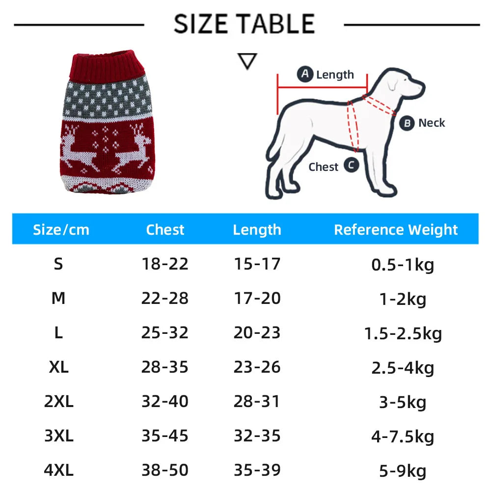 S-4XL Warm Pet Sweater Fair Isle style Knitted Wool Sweater Christmas Style New Year Costume For Chihuahua Yorkie French Bulldog
