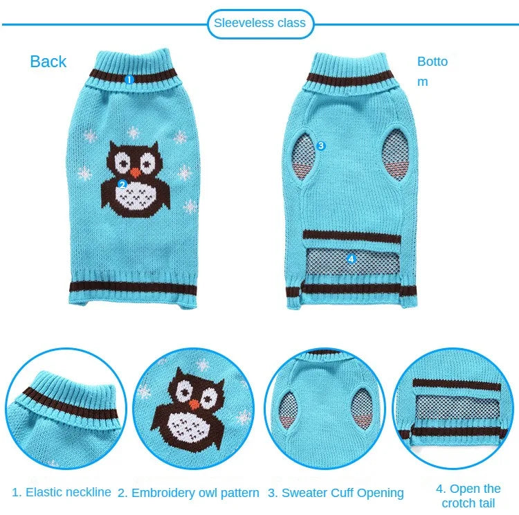 Striped Sweater Knitted High Neck Fur Four Legged Sweater Autumn Pet Dog Clothing Supplies Christmas Small Dog Clothing