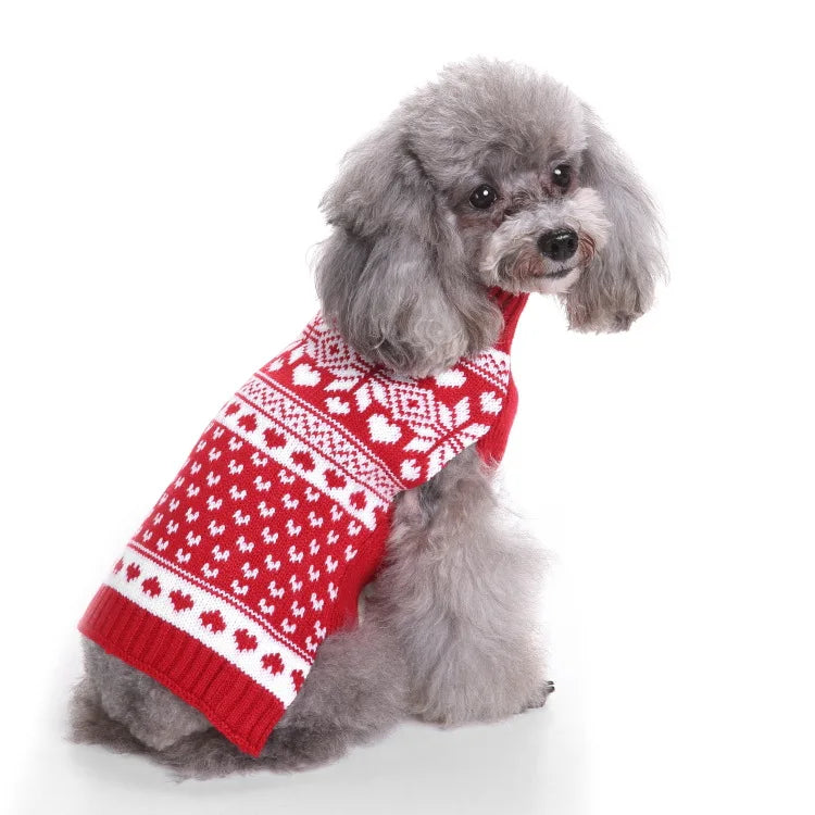 Striped Sweater Knitted High Neck Fur Four Legged Sweater Autumn Pet Dog Clothing Supplies Christmas Small Dog Clothing