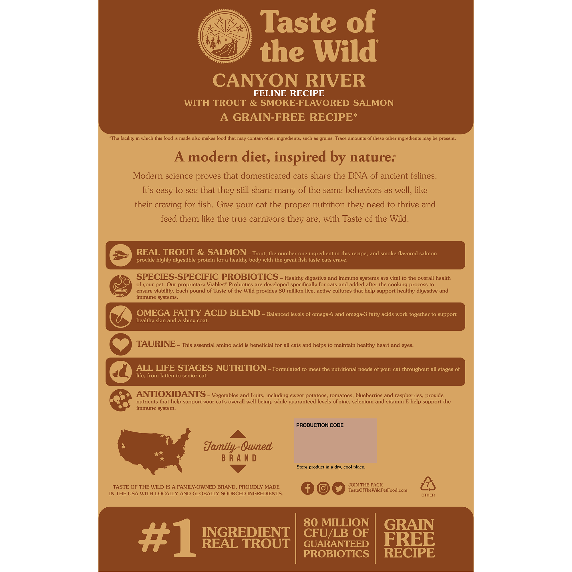 Taste of the Wild Adult Canyon River Trout and Salmon Feline Food (5lb)